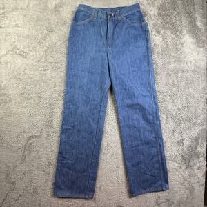 Vintage 70s Sears Womens 12 Bootcut Jeans Indigo Blue Denim Talon Zipper